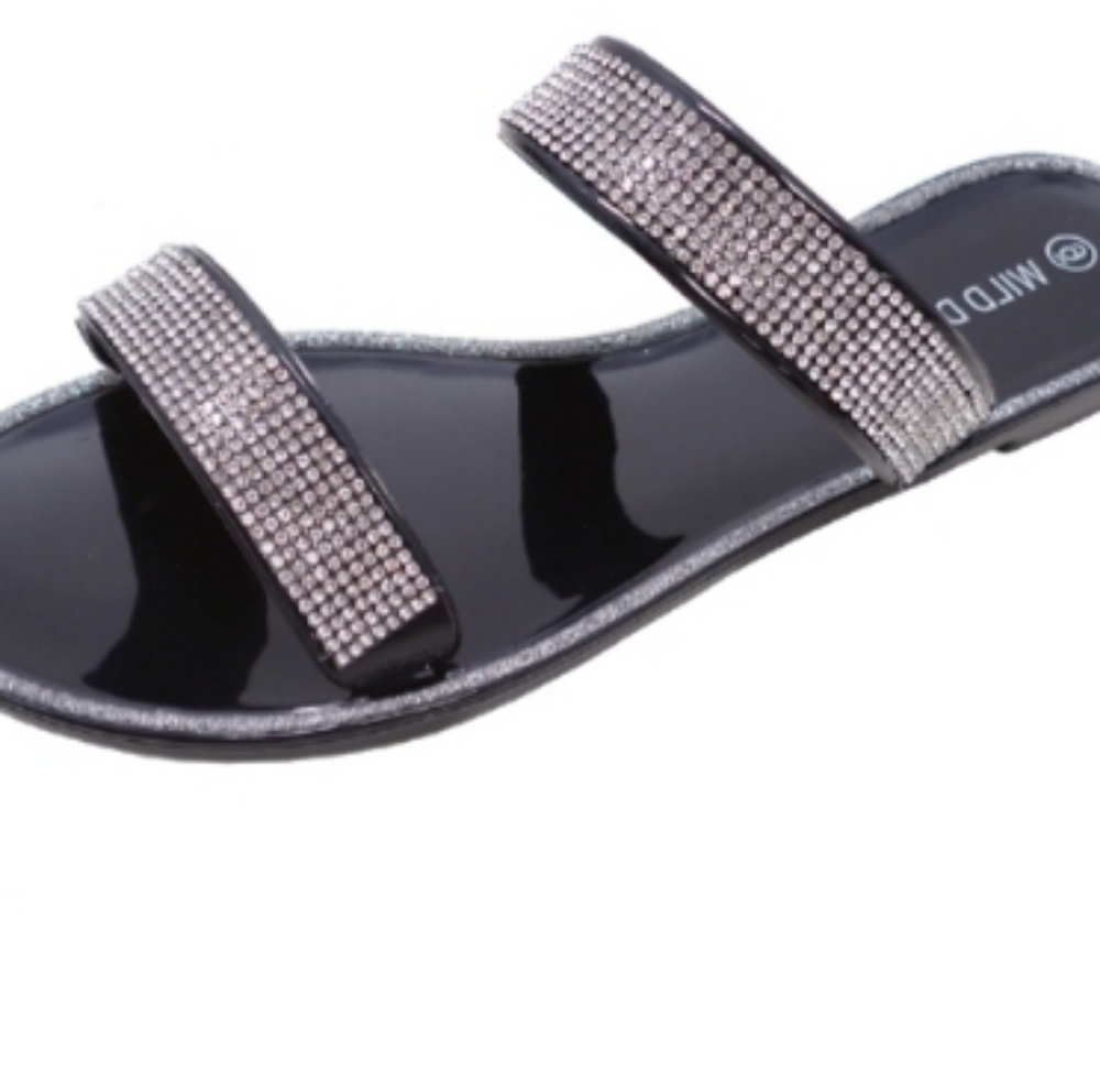 Black Jelly Diamond Sandals